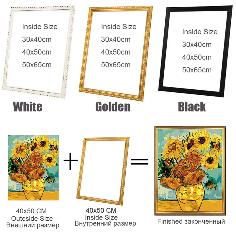 

DIY outer Frame for Painting By Numbers frame Photo Frame Wall Art Picture Artworks painting frame Canvas Painting Home Decor