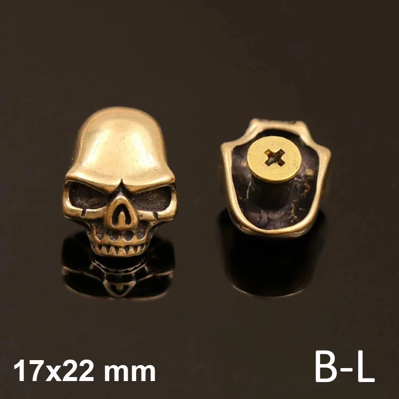 B-L 5 шт. готические латунные заклепки в виде черепа с закручивающейся задней панковской заклепкой для кожаной сумки, бумажника, декора одежды - Цвет: B-L