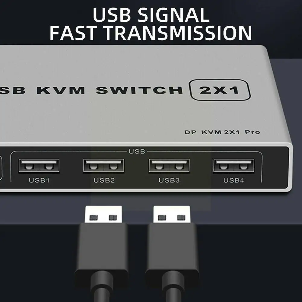 

KVM-переключатель с двумя портами 8K, совместимый с 1 портом дисплея USB 4K/144Hz 2 144Hz DP 4KX2K/60Hz / KVM Out 2K переключатель в R8Z5