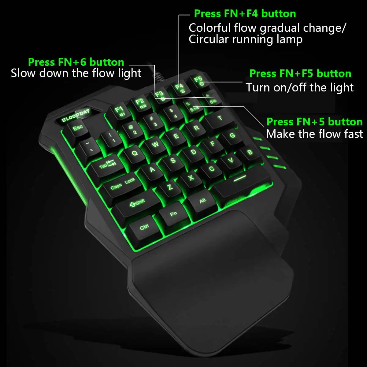 

Mini keyboard/Mouse Wired Gaming Mechanical Keypad with One-handed Keyboard LED Backlight for Game Fortnite Fortnited PC Keycaps