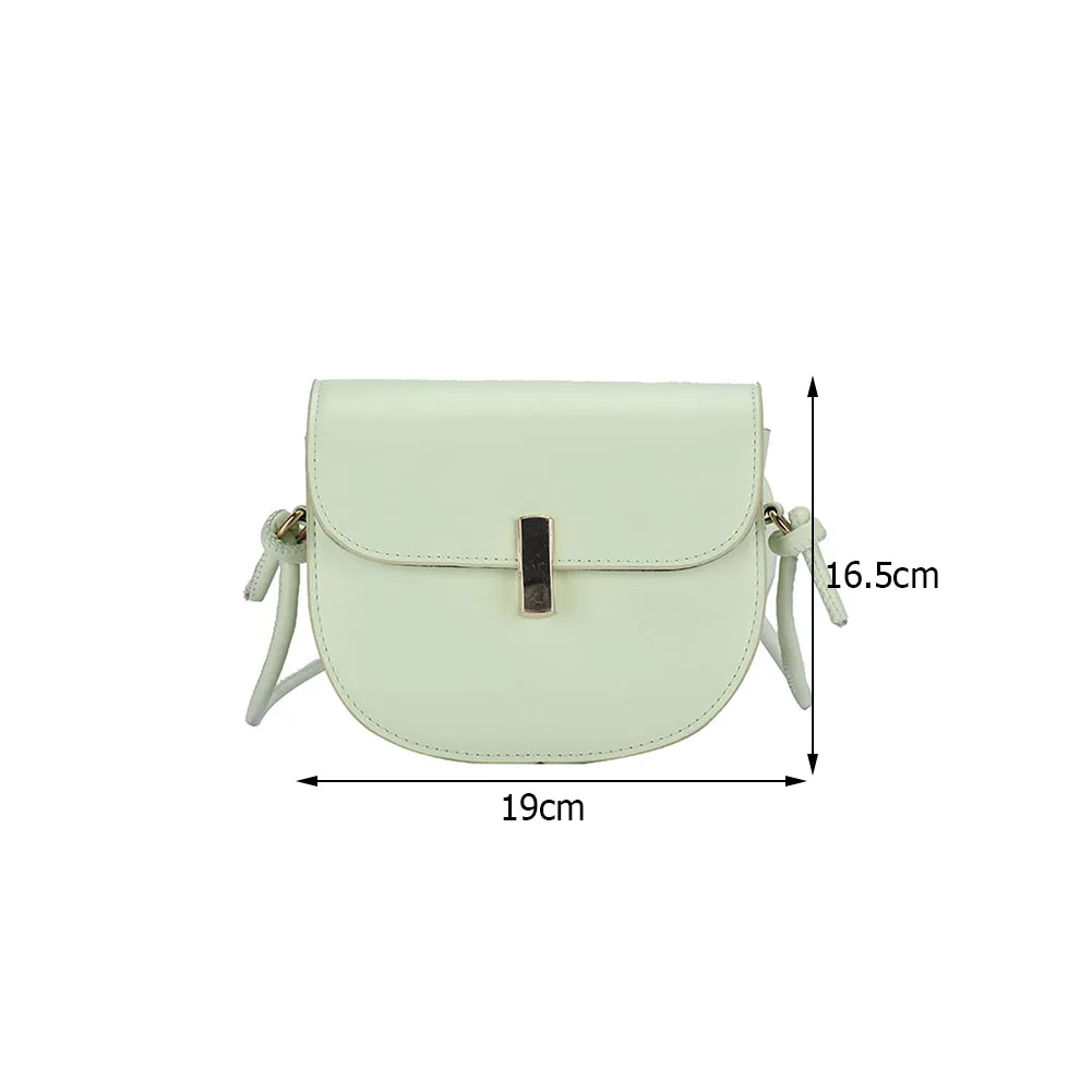 

2021 New Saddle bags for Women PU Leather Shoulder Crossbody Messenger Bag Lady Solid Color Small Semicircle Flap Purse Handbag