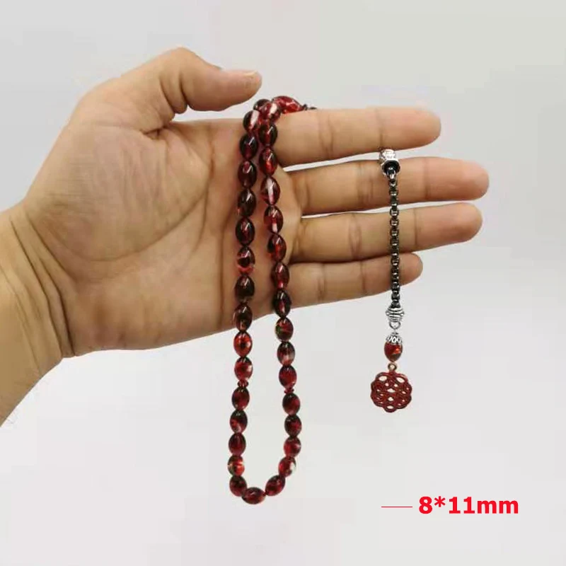 Специальный красный резиновый мужской браслет Tasbih 33 prayerbeads Исламский подарок для