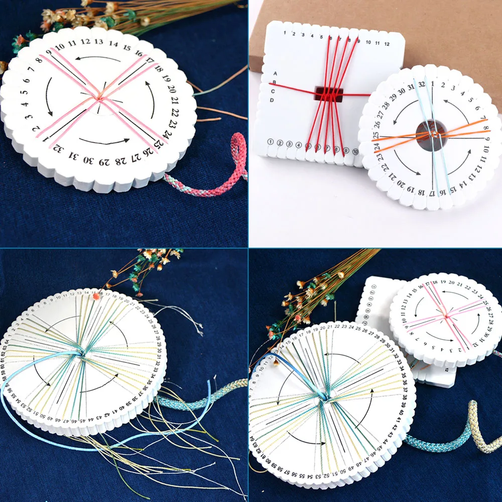 

1 Bag Braided Board Rope Knot Thread Handmade with Nylon Thread Bracelet Knitting Tray Mixed Color Jewelry Design Weaving Board