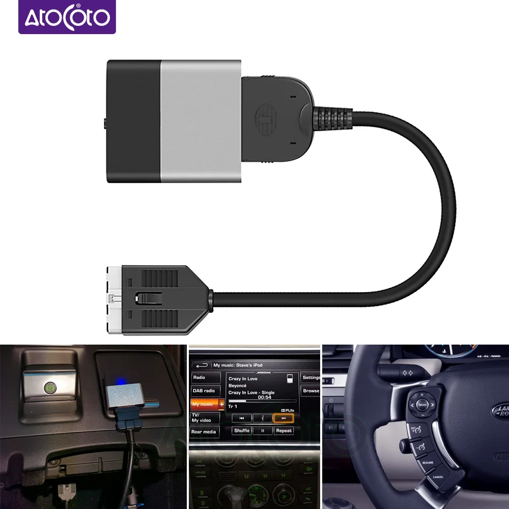 Bluetooth-compatible Car Kit for Range Rover Music Receiver Airdual Land 30 pin iPod Interface AUX Adapter Jaguar | Автомобили и