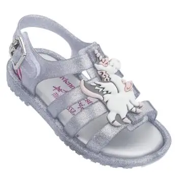 Mini Melissa римские сандалии Melissa прозрачная обувь сандалии детская обувь римские детские сандалии melissa обувь для детей 12,8-17,8 см - Цвет: sliver