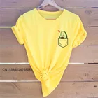 Летние XS-4XL мягкий Премиум Футболка Funny Love карман авокадо Футболка с принтом женское платье с круглым вырезом с коротким рукавом футболки женские футболки