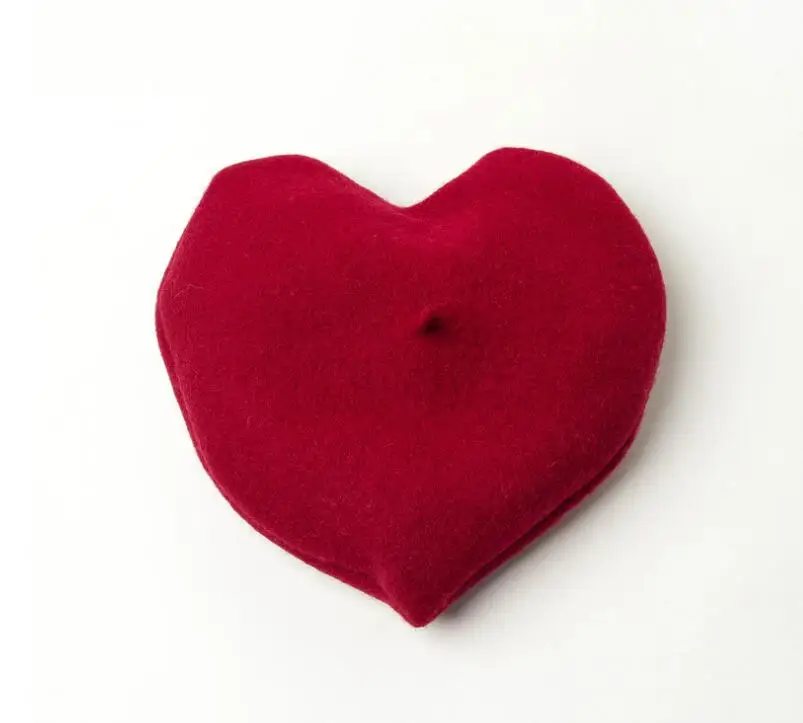 

Cute Lolita Beret Heart Shape Woolen Top Hat