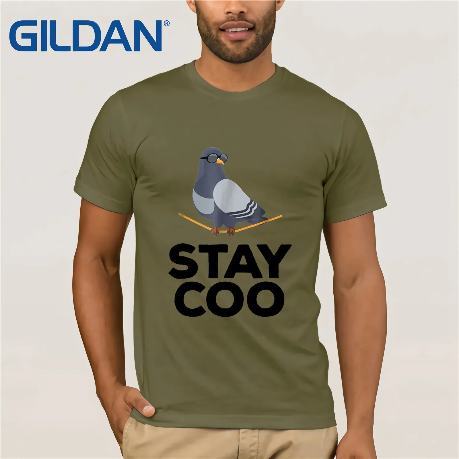 Мужская футболка с коротким рукавом Stay Coo Bird забавная крутая птицей лето