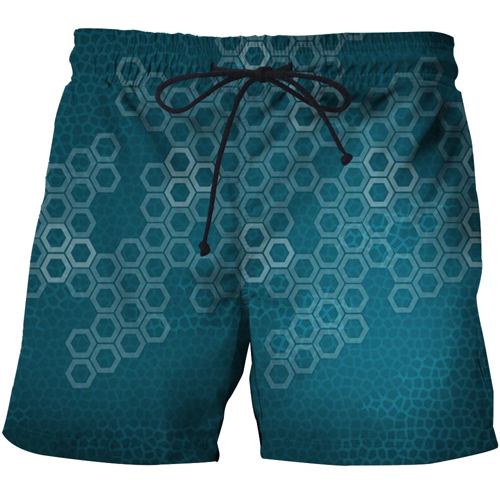 Мужские пляжные шорты с 3D принтом, мужские летние быстросохнущие плавательные трусы, спортивные пляжные шорты