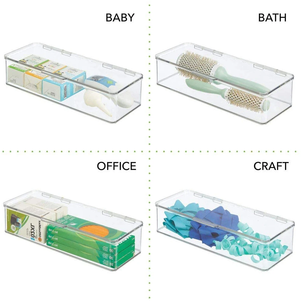 

Storage Box Plastic Transparent Stackable Multifunction Craft Food Storage Container Box For Home Livingroom Office Table