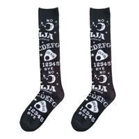 european style sun letter mid tube and knee length womens socks personalized sports socks blackfree size18%c3%9736cm new stockings