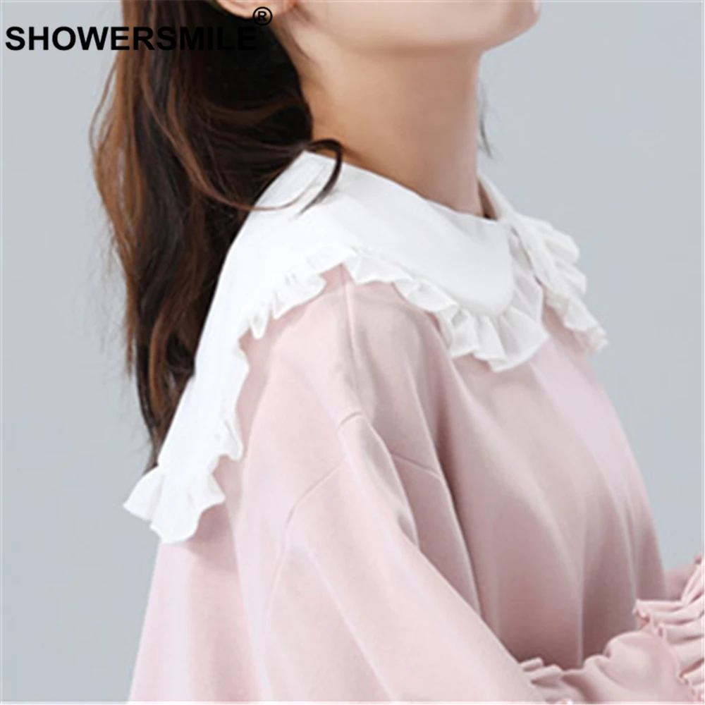 Съемный воротник SHOWERSMILE из шифона Питер Пэн милый белый имитация воротника