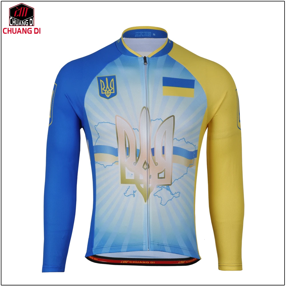 ZM национальный флаг Украины комплект для велоспорта с длинным рукавом Bicicleta