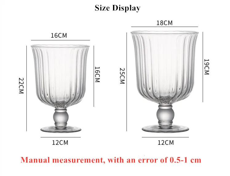 Прозрачная стеклянная ваза Ins креативная в европейском стиле с высокой ножкой
