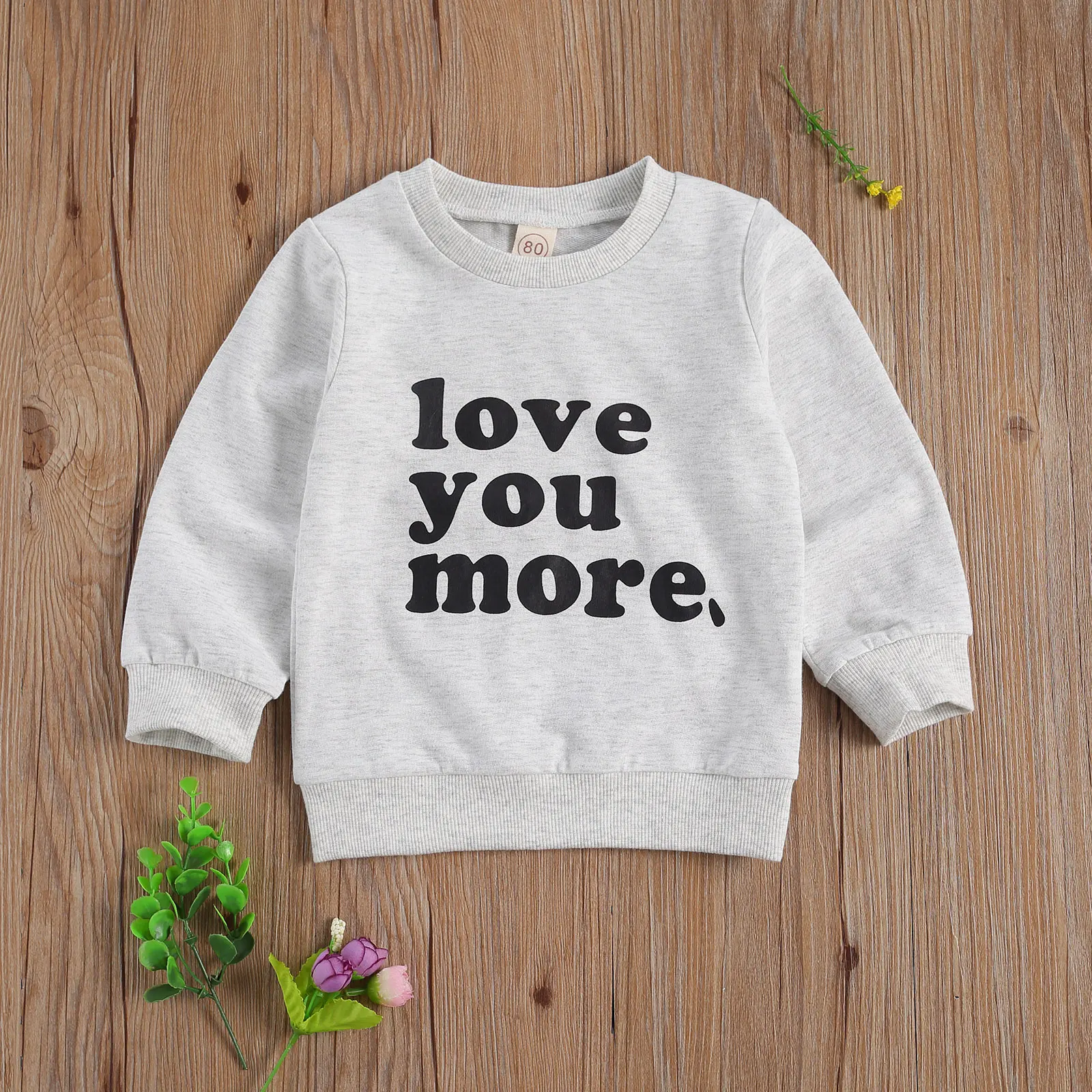 Toddler Kids Girls Boys Sweatshirts, Long Sleeve Round Neck Letter Printed Casual Pullover Tops 6M-4Y Spring Autumn