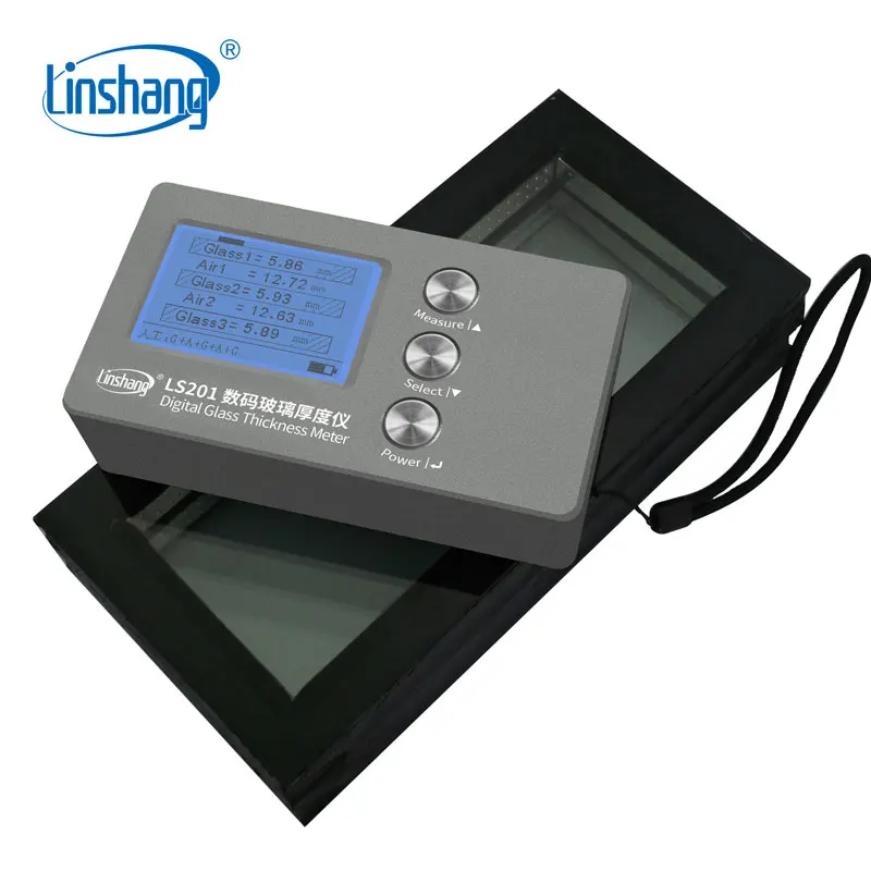 

Linshang LS201 Digital Glass Thickness Meter single side laser measure insulated double triple pane glass air space IG thickness