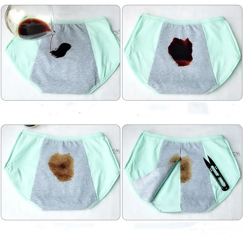 Размера плюс с защитой от проливания женский физиологические трусы Теплые