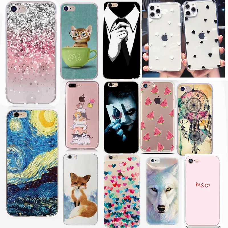 Чехол для iphone XS Max мягкий силиконовый чехол с милыми животными iPhone 5 5S SE 2020 6 S 7 8 plus X