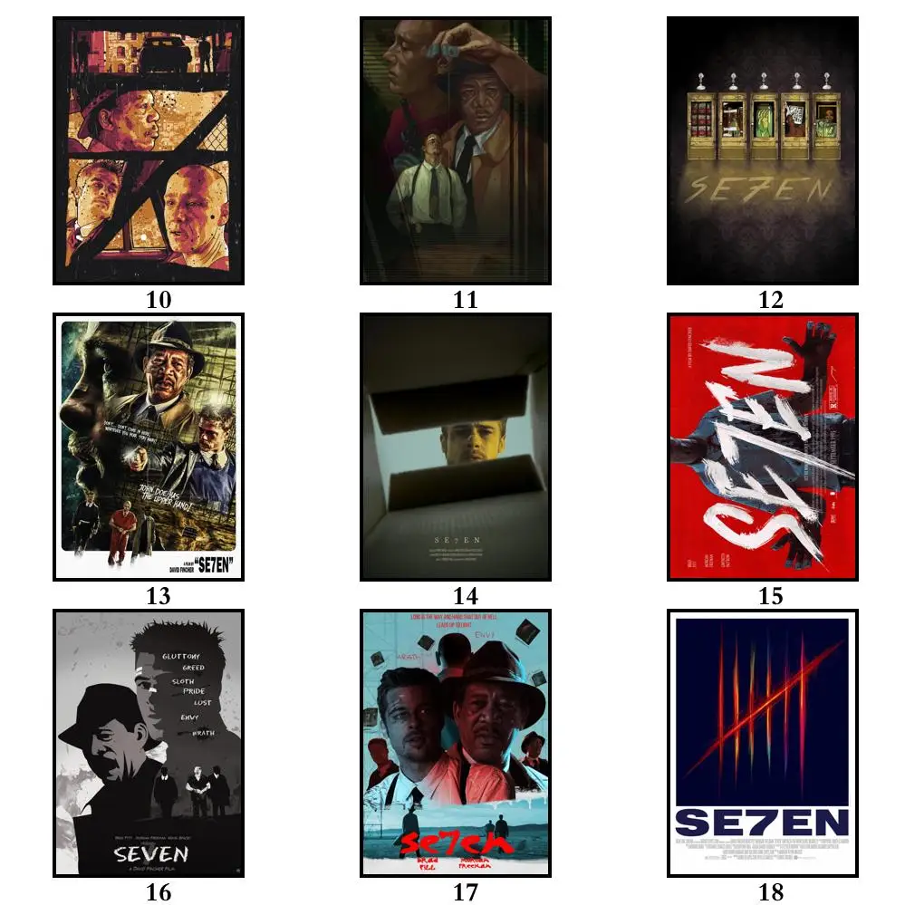 19 видов конструкций фильм Se7en плакат из белой бумаги художественная Наклейка на