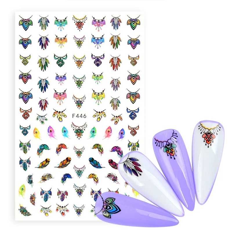 

2022 новый индийский этнический стиль Ловец снов Дизайн стикеры 3D на ногти Nail Art серия перьев наклейка шаблон Сделай Сам инструменты для ногте...