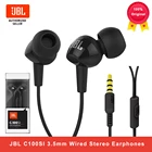 JBL C100SI стерео проводные наушники JBL c100si глубокие басы Музыка Спорт 3,5 мм гарнитура вкладыши наушники с микрофоном JBL C200SI