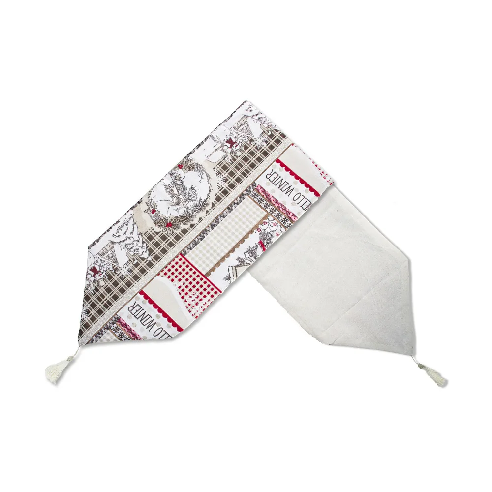 6 цветов украшенное принтом Рождественский Настольная дорожка вечерние