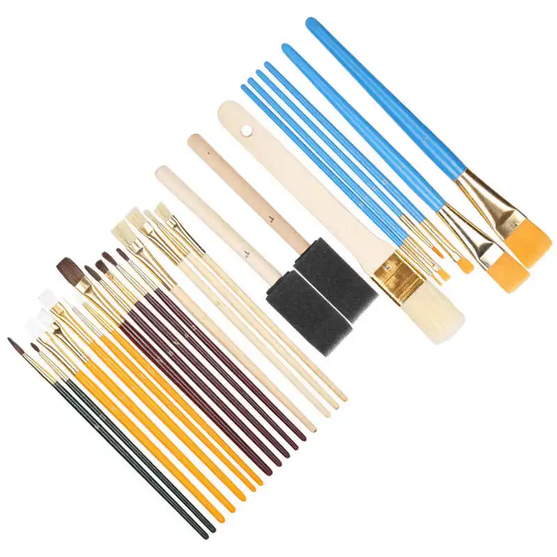 

Drawing Brush Kit Paint Brush Set Oil Watercolor Acrylic Painting Brush Wood Handle Drawing Brush Kit Acrylic Painting Brush