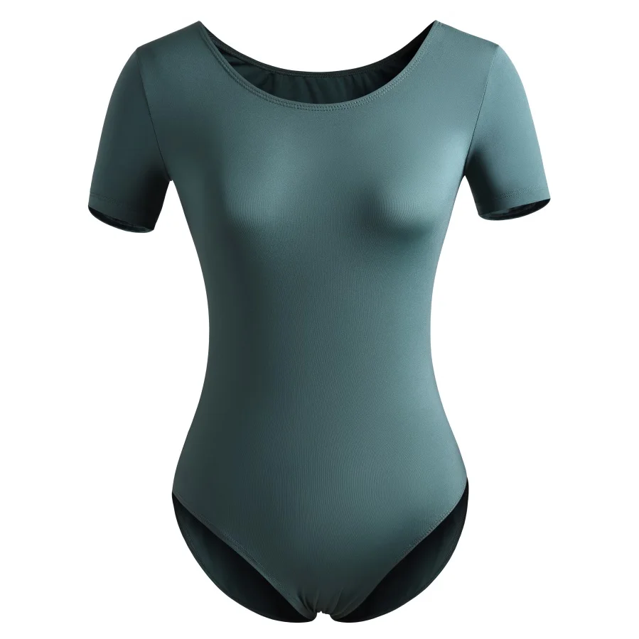 

Women Ballet Bodysuit Adult Dance Leotard Short Sleeved Gymnastics Wear ballet dancewear jumpsuit