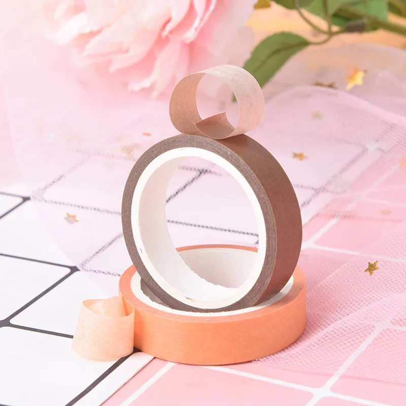 

5rolls/pack DIY Solid Washi Paper Tape Decorative Stationery Masking Adhesive Tape Office Scrapbook Tapes