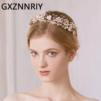 flower pearl crown bridal wedding tiaras and crowns for women hair accessories party hair jewelry prom bride headpiece gift
