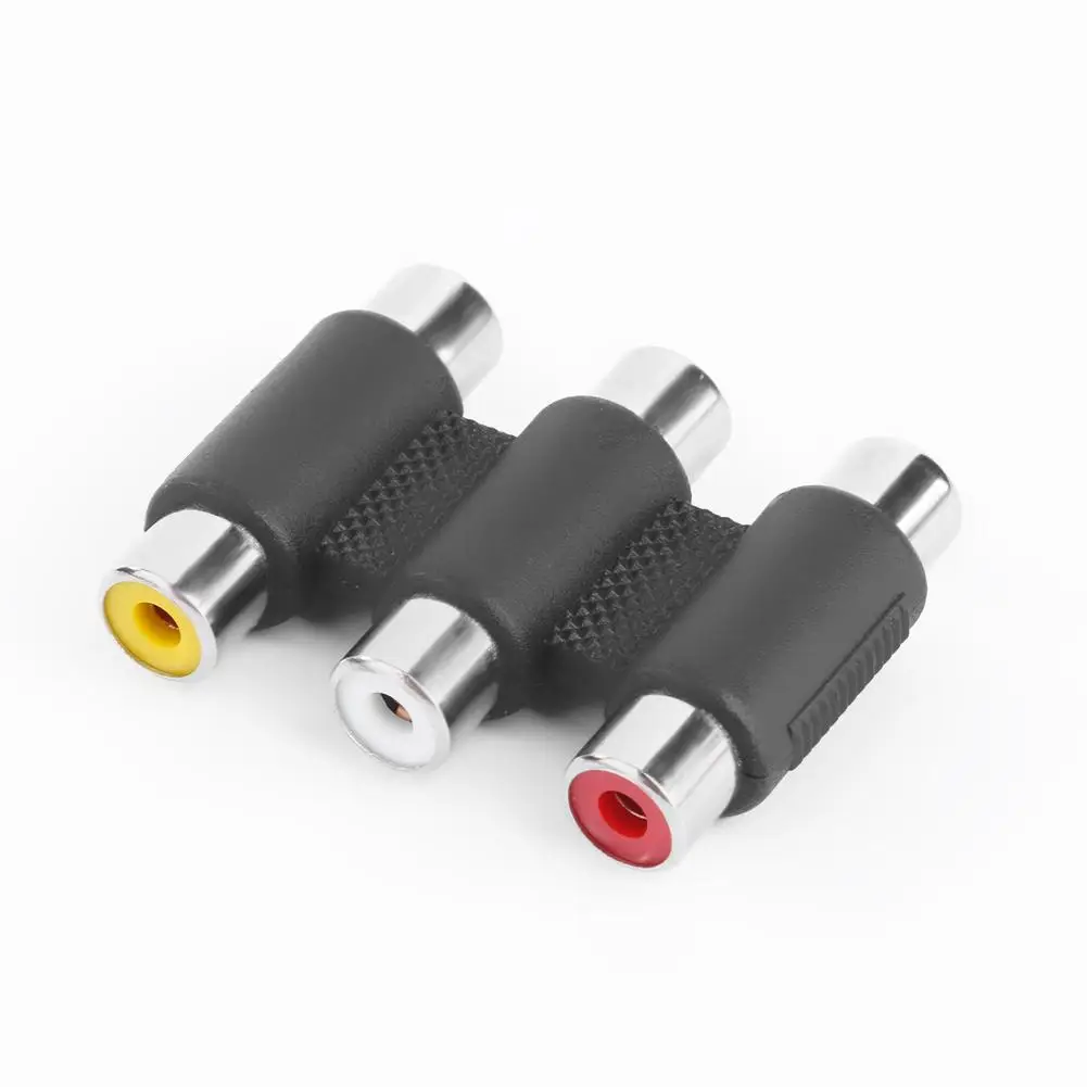 ALLOYSEED 3RCA rca штекер Женский соединитель AV видео аудио кабель адаптер