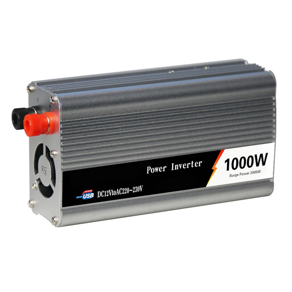 1000W солнечный DC 12 V/24 V к AC 110 V/220 V модифицированный синусоидальный автомобильный преобразователь