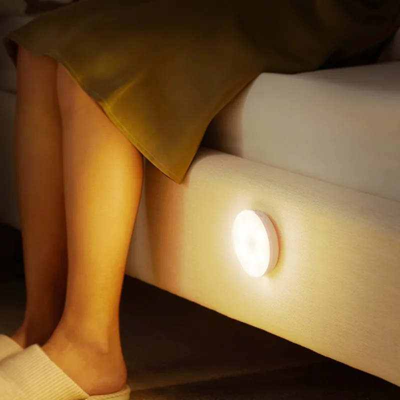 LED Motion Sensor Light Night Light USB Rechargeable Sensor Wireless Energy-saving Bedroom Cabinet Light Body Induction Lamp creative sleep night light cute mushroom energy saving led lamp new usb atmosphere light vibration induction lamp