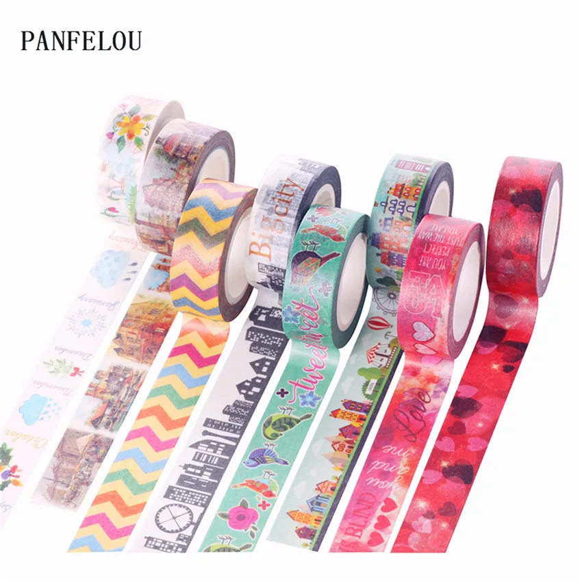 10 м * 15 мм Цветы Наклейки с картинками птиц лента для маскировки качество Хорошая