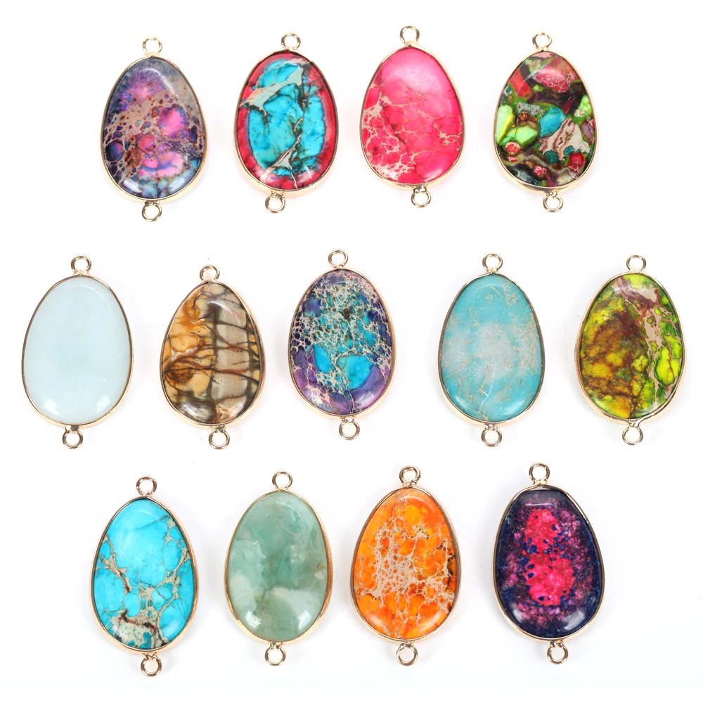 

Natural Colorful Drop Water Sea Sediment Stone Beads Connector Beads For Jewelry Making Diy Necklace Bracelet Accessories