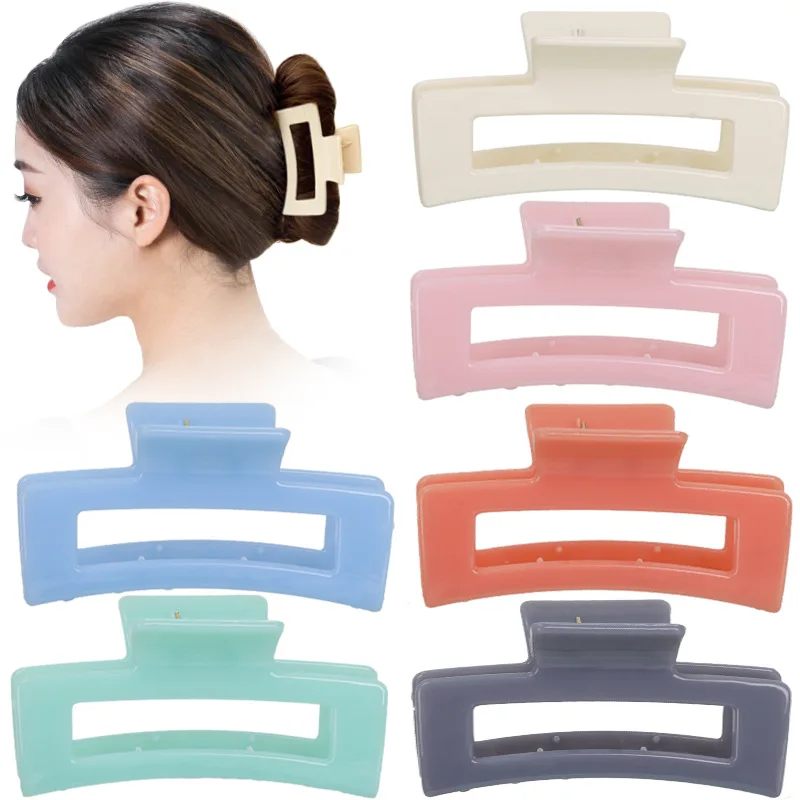 

2PCS Jelly Claw Clip For Girls Arcylic Hair Clamps With Different Colors Hairclip Barrettes As Women Headwear Accessories