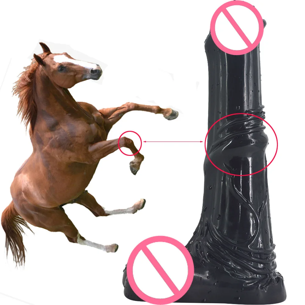 Большой черное дилдо реалистичный огромный конский анальный фаллоимитатор