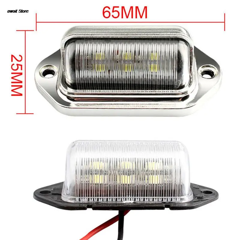 1 шт. Хромированный Светодиодный светильник для номерного знака 6 светодиодов |