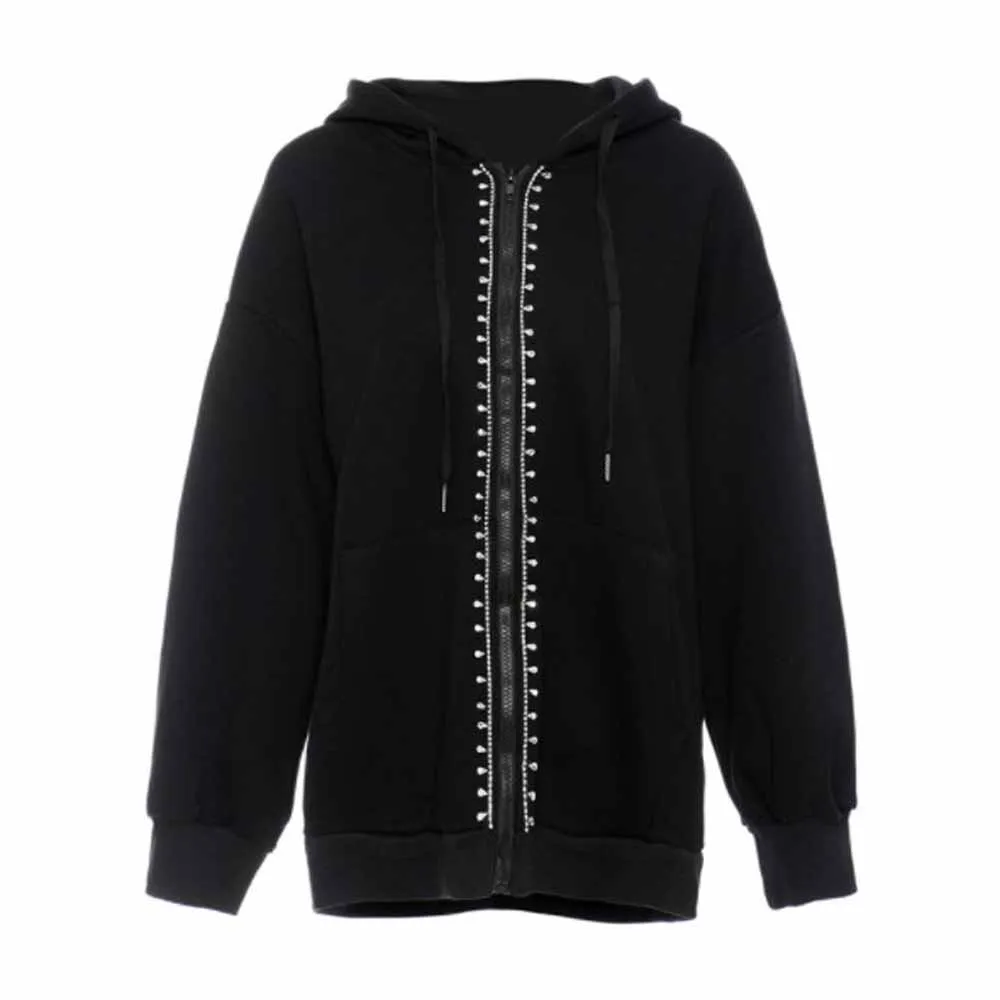 

Cultiseed Women Personality Hollow Out Love Heart Diamond Zipper Hooded Hoodies Coat Tops Female Girls Autumn Casual Sweatshirts