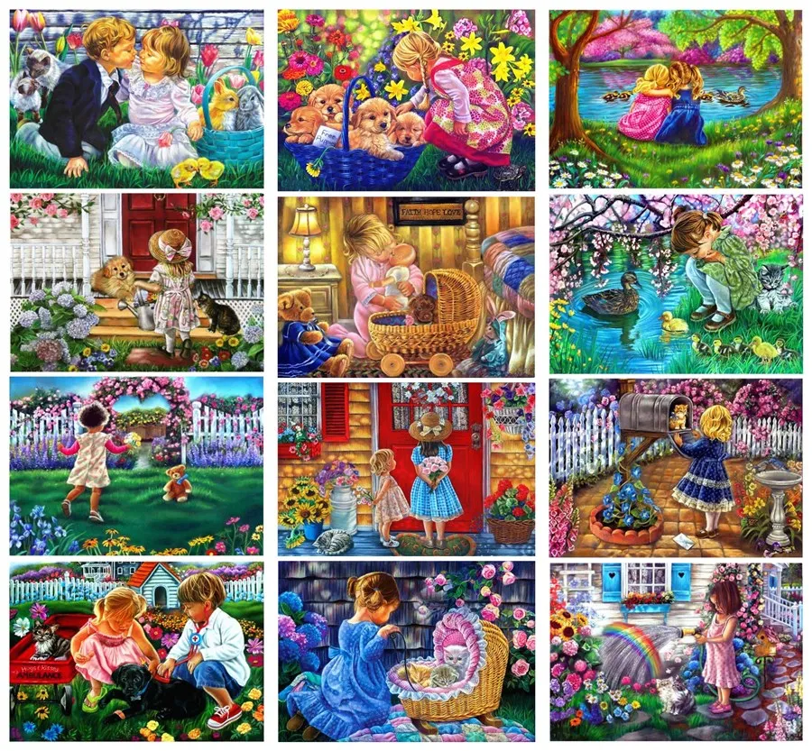 Алмазная 5D живопись сделай сам круглые вышивки крестиком Пейзаж маленькая