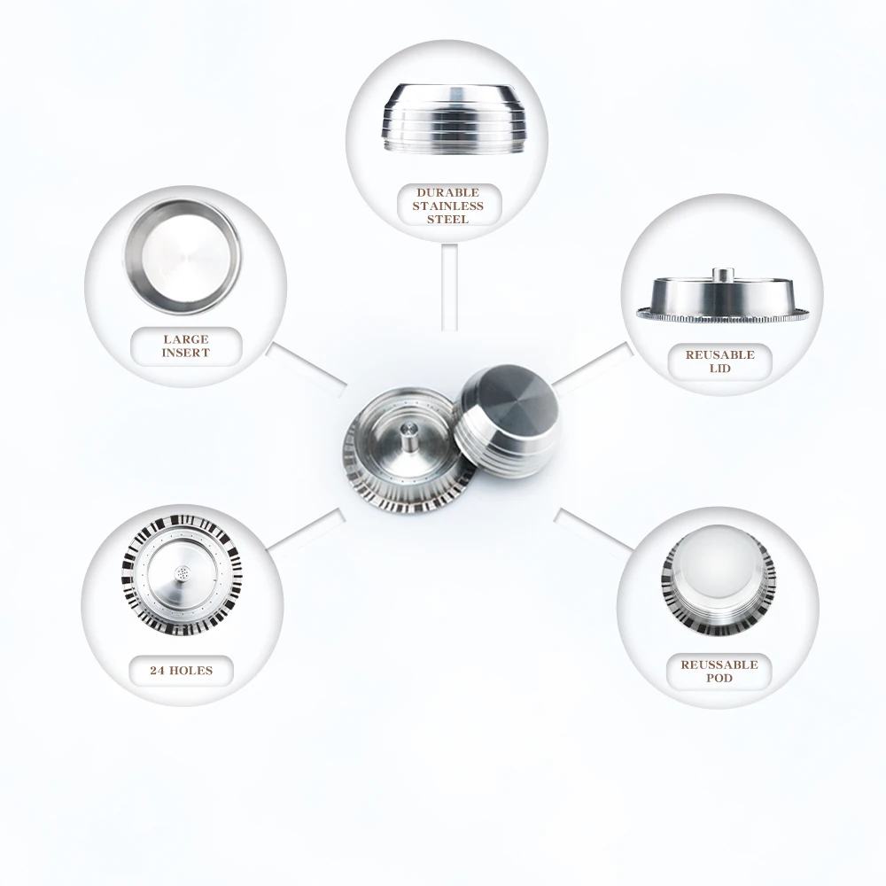 Stainless Steel Coffee Filters For Nespresso Vertuoline Plus& Delonghi ENV150 Refillable Coffee Capsule Pod Vertuo Plus