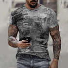 Футболка мужская оверсайз с коротким рукавом, модная спортивная рубашка с 3D креативным принтом для фитнеса, дышащая уличная одежда, лето 2021