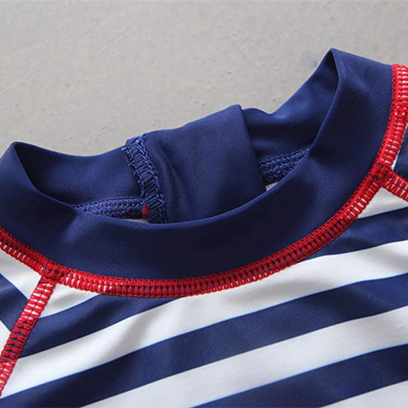 Купальный костюм для мальчиков в полоску с принтом якоря цельный купальный