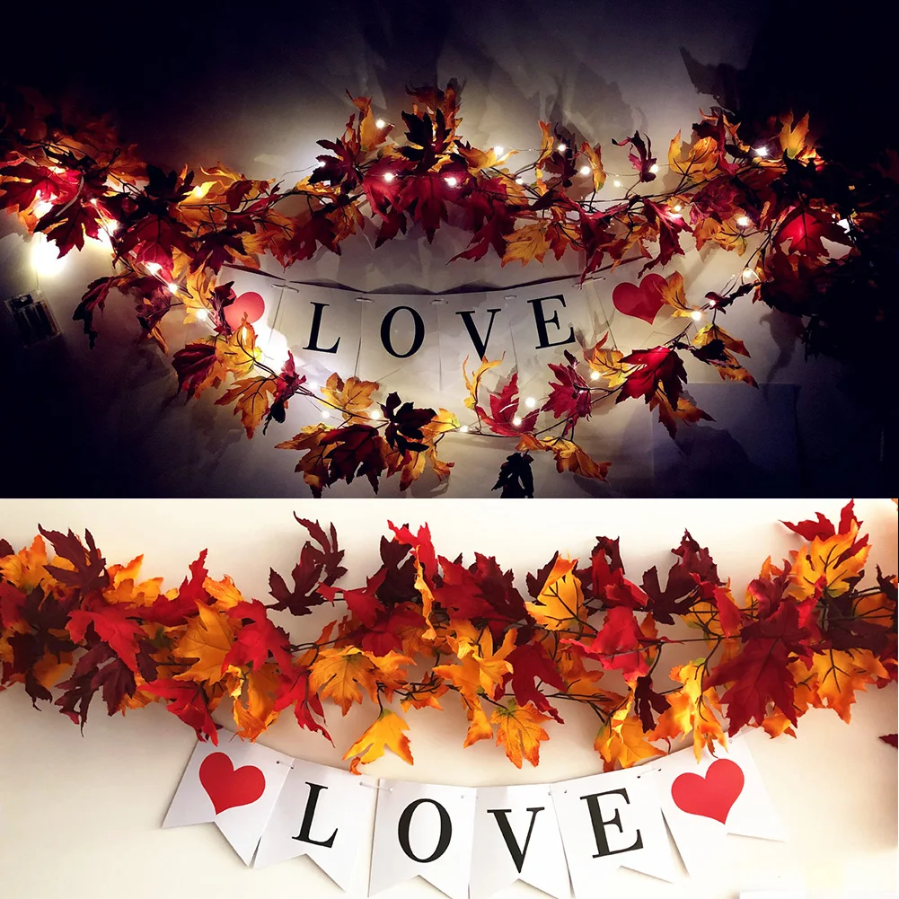 Рождественская подвесная дверь из красного ротанга в виде кленового листа