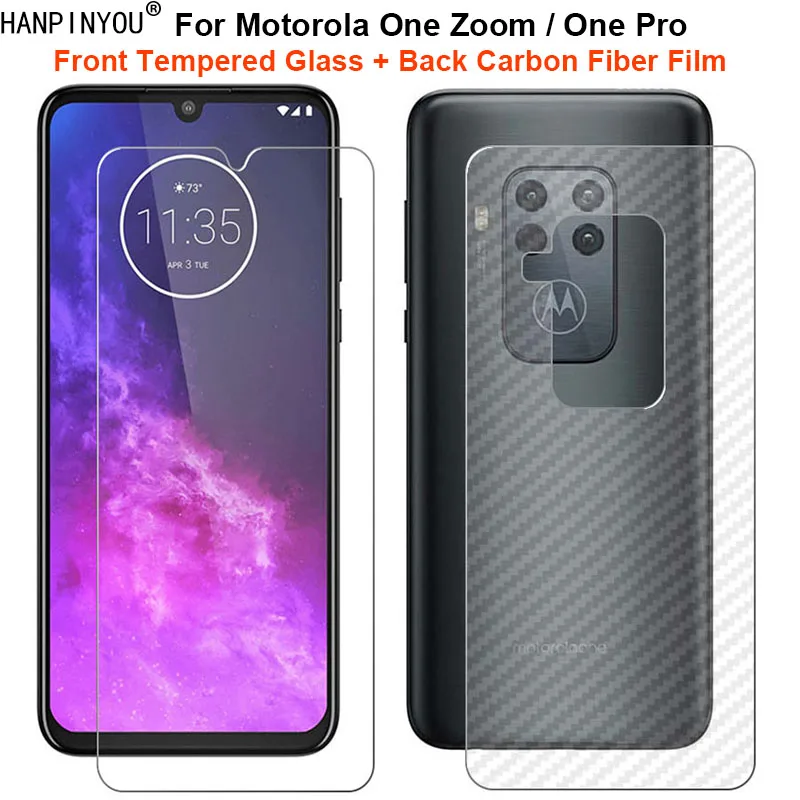Для Motorola One Zoom / Pro 6 39 дюйма 1 комплект = мягкая задняя углеволоконная пленка +