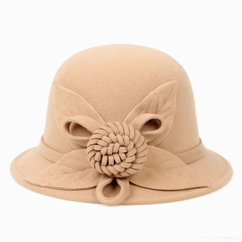 2020 зимняя Ретро фетровая шляпа женская с цветочным принтом винтажная