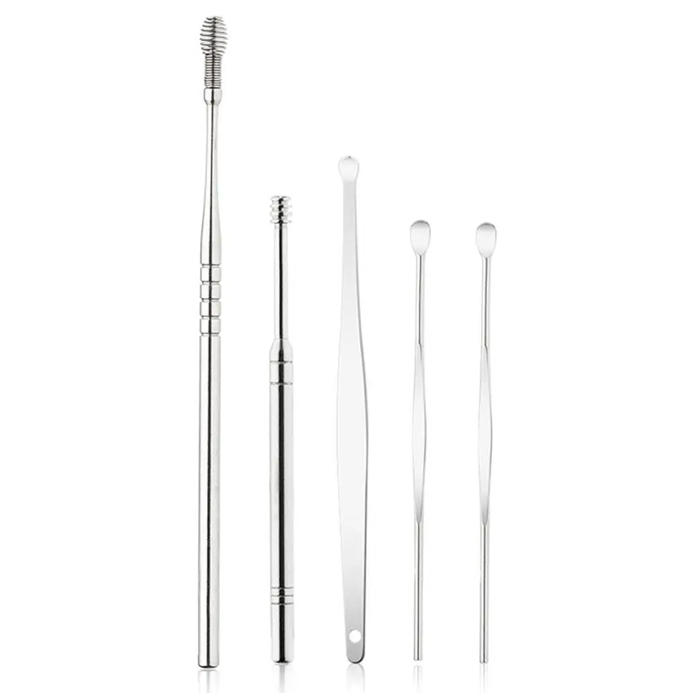 

5-piece set steel ear pick ear spoon ear ear pickers picker cleaner ear ear picker dug Z0E4