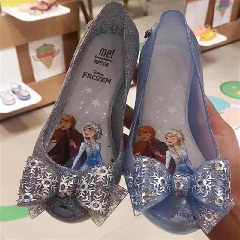 Melissa/прозрачные сандалии для девочек Детские с бантом и цветами Детская пляжная