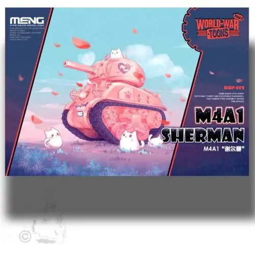 Meng МОДЕЛЬ WWP-002 Sherman M4A1 (Q Edition) мировая война Toons (мультяшная модель розовый) |