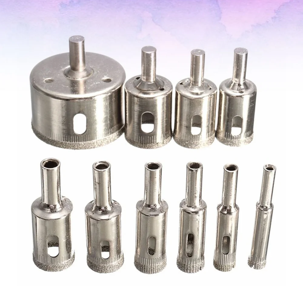 

10pcs Hole Drill Metal Practical Simple Useful Core Drill for Glass Ceramics Floor Tiles (3-50mm)